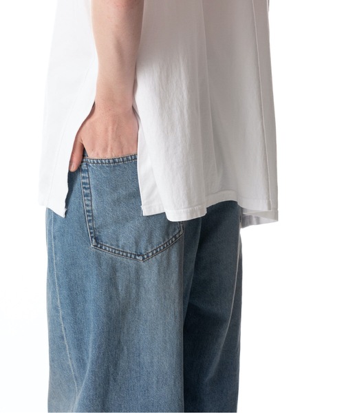 KAZUYUKI KUMAGAI ATTACHMENT（カズユキクマガイアタッチメント）の「11.5OZ DENIM TAPERED ASYMMETRIC（デニムパンツ・メンズ・ネイビー/ライトインディゴブルー・1/2）」の7枚目の写真