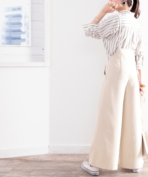 セール】さらっと、リラックス。サスペンダー付きサロペットパンツ
