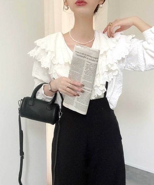 classicalelf（クラシカルエルフ）の「さらっと、リラックス。サスペンダー付きサロペットパンツ（サロペット/オーバーオール・レディース・ブラック/ブラウン/グリーン/ホワイト系その他・SMALL/MEDIUM/LARGE/X-LARGE）」の12枚目の写真