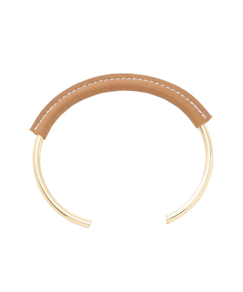 VIS（ビス）の「フェイクレザーバングル（ブレスレット・レディース・ホワイト/グリーン系その他/キャメル・FREE）」の4枚目の写真