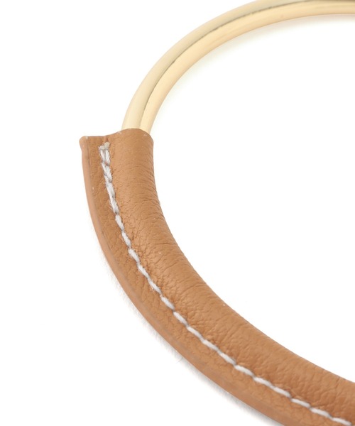 VIS（ビス）の「フェイクレザーバングル（ブレスレット・レディース・ホワイト/グリーン系その他/キャメル・FREE）」の5枚目の写真