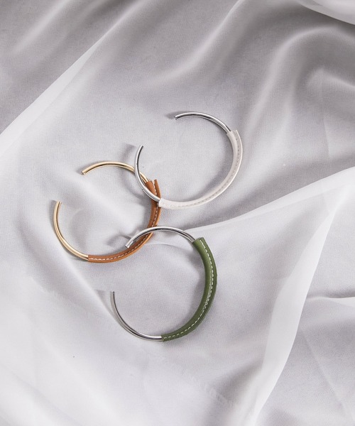 VIS（ビス）の「フェイクレザーバングル（ブレスレット・レディース・ホワイト/グリーン系その他/キャメル・FREE）」の7枚目の写真