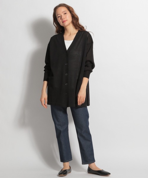 niko and...（ニコアンド）の「洗えるリネン混カーディガン（カーディガン/ボレロ・レディース・ライトブルー/ブラック/ベージュ・MEDIUM/LARGE）」の16枚目の写真