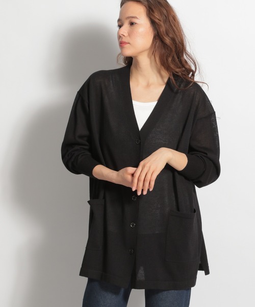 niko and...（ニコアンド）の「洗えるリネン混カーディガン（カーディガン/ボレロ・レディース・ライトブルー/ブラック/ベージュ・MEDIUM/LARGE）」の12枚目の写真