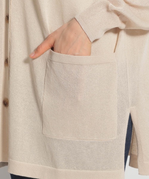 niko and...（ニコアンド）の「洗えるリネン混カーディガン（カーディガン/ボレロ・レディース・ライトブルー/ブラック/ベージュ・MEDIUM/LARGE）」の13枚目の写真