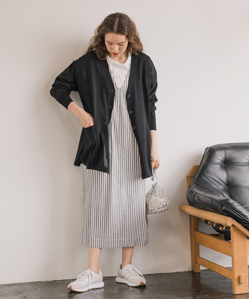 niko and...（ニコアンド）の「洗えるリネン混カーディガン（カーディガン/ボレロ・レディース・ライトブルー/ブラック/ベージュ・MEDIUM/LARGE）」の21枚目の写真