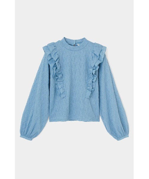 MOUSSY（マウジー）の「RUFFLE CUT トップス（Tシャツ/カットソー・レディース・ライトブルー/ダークブラウン/アイボリー/ブラック・FREE）」の14枚目の写真