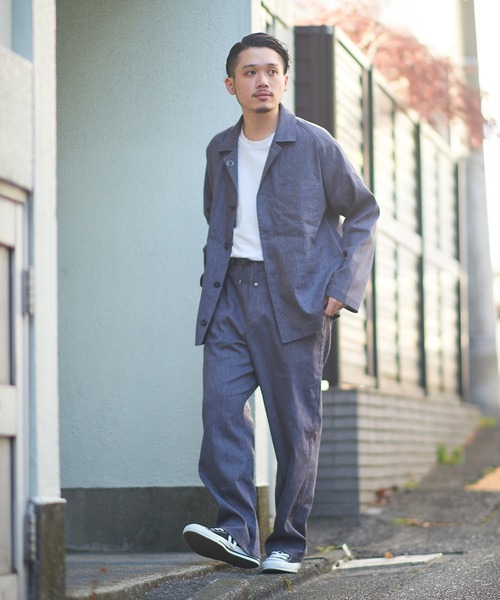 CIAOPANIC TYPY(チャオパニックティピー)の「リネン混ワークパンツ (セットアップ)(スラックス・メンズ・チャコールグレー/オリーブ・S/M/L)」の5枚目の写真