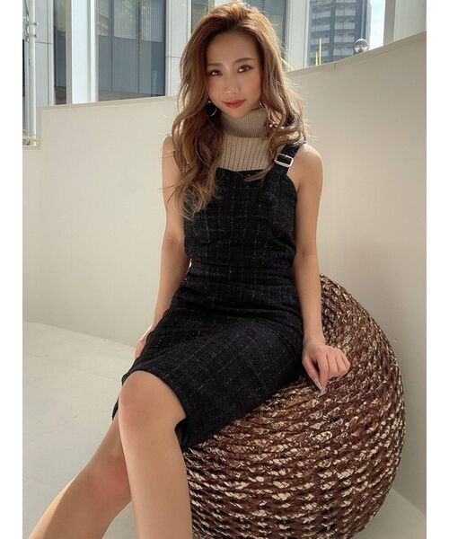 RESEXXY（リゼクシー）の「ツイードキャミワンピース（ワンピース・レディース・ブラック/ベージュ/ミント・FREE）」の4枚目の写真