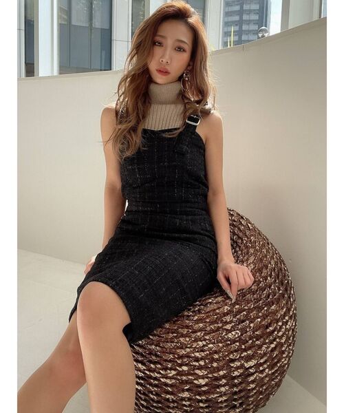 RESEXXY（リゼクシー）の「ツイードキャミワンピース（ワンピース・レディース・ブラック/ベージュ/ミント・FREE）」の5枚目の写真