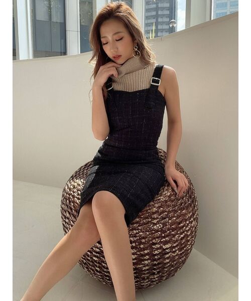 RESEXXY（リゼクシー）の「ツイードキャミワンピース（ワンピース・レディース・ブラック/ベージュ/ミント・FREE）」の6枚目の写真