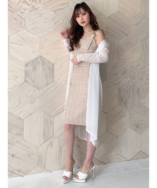 RESEXXY（リゼクシー）の「ツイードキャミワンピース（ワンピース・レディース・ブラック/ベージュ/ミント・FREE）」の10枚目の写真