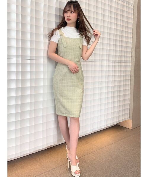 RESEXXY（リゼクシー）の「ツイードキャミワンピース（ワンピース・レディース・ブラック/ベージュ/ミント・FREE）」の13枚目の写真