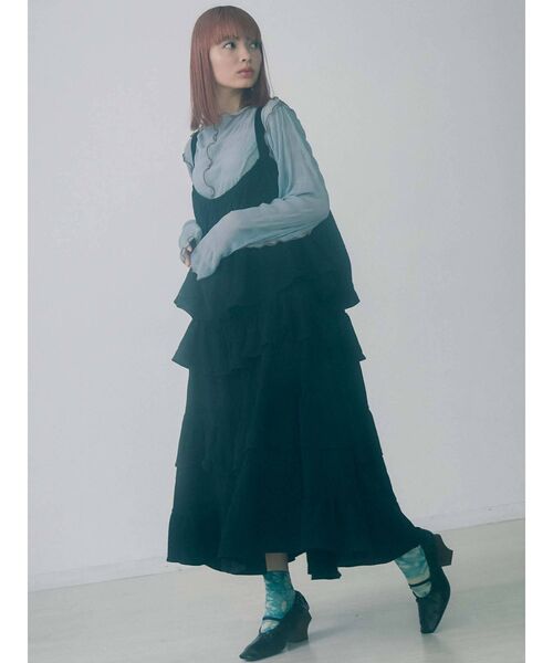 merry jenny（メリージェニー）の「ティアードティアードワンピース（ワンピース・レディース・アイボリー/ブラック/ベージュ・FREE）」の17枚目の写真