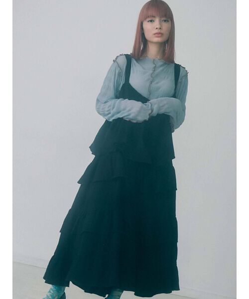 merry jenny（メリージェニー）の「ティアードティアードワンピース（ワンピース・レディース・アイボリー/ブラック/ベージュ・FREE）」の18枚目の写真