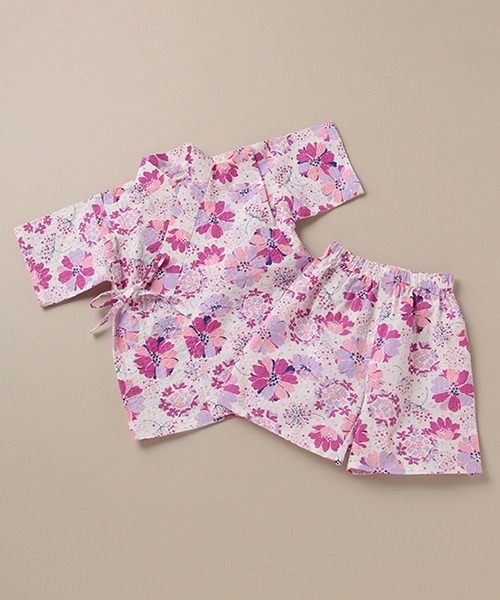 Love&Peace&Money（ラブアンドピースアンドマネー）の「星花甚平スーツ（ロンパース・キッズ・マジェンタ・80-90cm/100-110cm/90-100cm/110-120cm）」の6枚目の写真