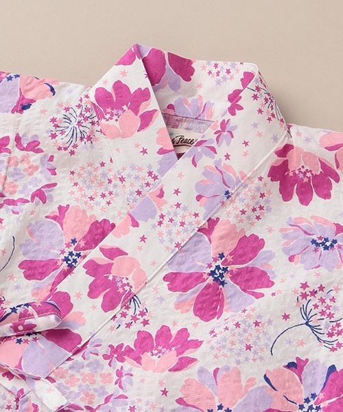 Love&Peace&Money（ラブアンドピースアンドマネー）の「星花甚平スーツ（ロンパース・キッズ・マジェンタ・80-90cm/100-110cm/90-100cm/110-120cm）」の7枚目の写真