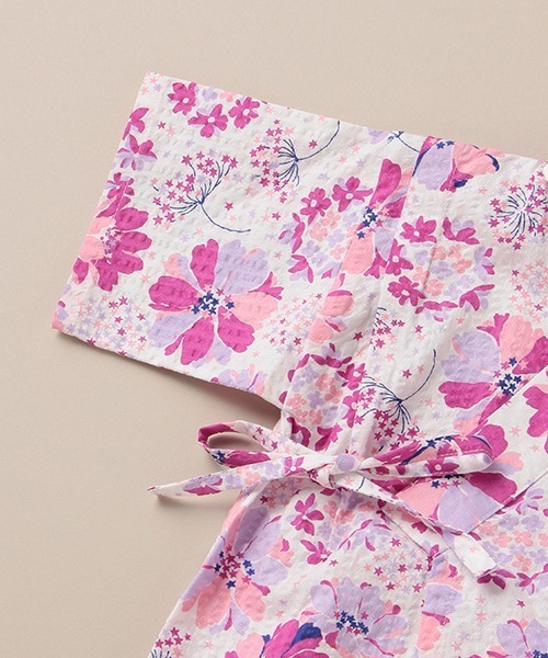 Love&Peace&Money（ラブアンドピースアンドマネー）の「星花甚平スーツ（ロンパース・キッズ・マジェンタ・80-90cm/100-110cm/90-100cm/110-120cm）」の8枚目の写真