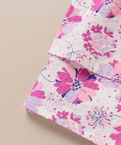 Love&Peace&Money（ラブアンドピースアンドマネー）の「星花甚平スーツ（ロンパース・キッズ・マジェンタ・80-90cm/100-110cm/90-100cm/110-120cm）」の9枚目の写真