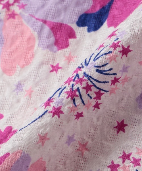 Love&Peace&Money（ラブアンドピースアンドマネー）の「星花甚平スーツ（ロンパース・キッズ・マジェンタ・80-90cm/100-110cm/90-100cm/110-120cm）」の3枚目の写真