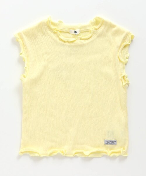 BREEZE（ブリーズ）の「楊柳フレンチスリーブTシャツ（Tシャツ/カットソー・キッズ・レモンイエロー/チャコール/オフホワイト/レッド・110/120/130/140/150/100/90）」の13枚目の写真