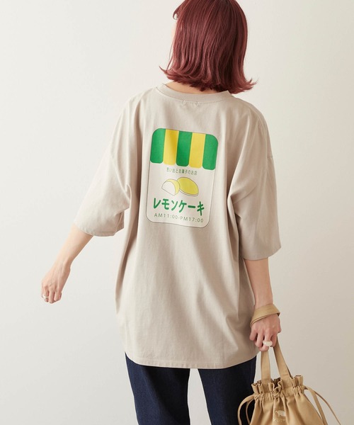 timecapsule(タイムカプセル)の「【timecapsule】「レモンケーキ」バックプリント半袖ビッグTシャツ(Tシャツ/カットソー・レディース・ホワイト/モカ/ベージュ系その他/ライトベージュ・FREE)」の4枚目の写真