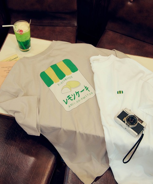 timecapsule(タイムカプセル)の「【timecapsule】「レモンケーキ」バックプリント半袖ビッグTシャツ(Tシャツ/カットソー・レディース・ホワイト/モカ/ベージュ系その他/ライトベージュ・FREE)」の5枚目の写真