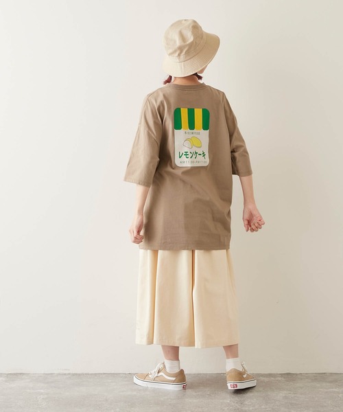 timecapsule(タイムカプセル)の「【timecapsule】「レモンケーキ」バックプリント半袖ビッグTシャツ(Tシャツ/カットソー・レディース・ホワイト/モカ/ベージュ系その他/ライトベージュ・FREE)」の9枚目の写真
