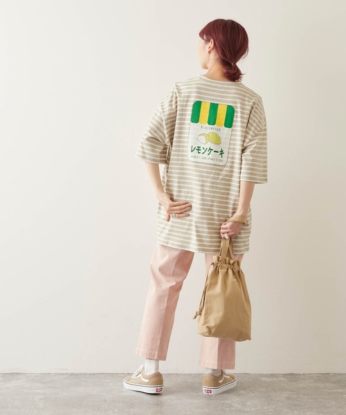 timecapsule(タイムカプセル)の「【timecapsule】「レモンケーキ」バックプリント半袖ビッグTシャツ(Tシャツ/カットソー・レディース・ホワイト/モカ/ベージュ系その他/ライトベージュ・FREE)」の11枚目の写真