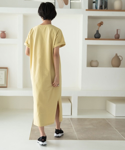 rectangle（レクタングル）の「OE天竺コットンTワンピース（ワンピース・レディース・ブラック/ベージュ/ブラウン/オフホワイト/イエロー・FREE）」の17枚目の写真