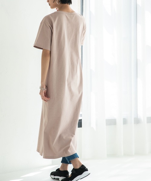 rectangle（レクタングル）の「OE天竺コットンTワンピース（ワンピース・レディース・ブラック/ベージュ/ブラウン/オフホワイト/イエロー・FREE）」の7枚目の写真