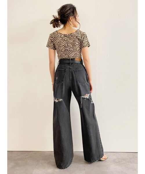 EVRIS（エヴリス）の「BACKスラッシュワイドデニムパンツ（デニムパンツ・レディース・ブラック・MEDIUM/SMALL）」の9枚目の写真