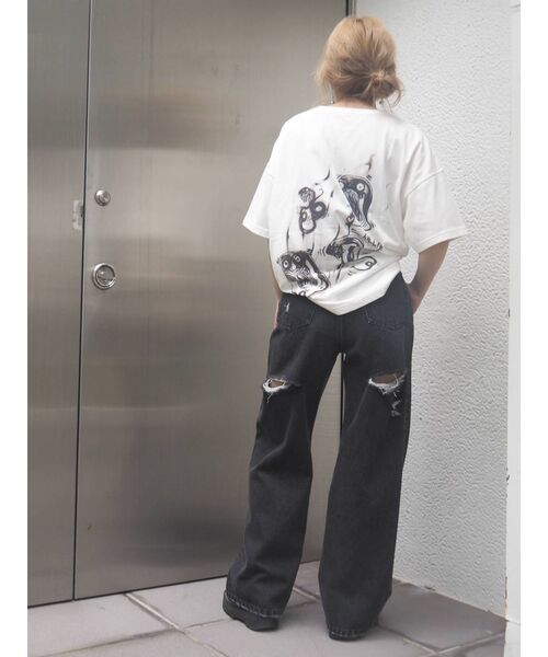 EVRIS（エヴリス）の「BACKスラッシュワイドデニムパンツ（デニムパンツ・レディース・ブラック・MEDIUM/SMALL）」の15枚目の写真