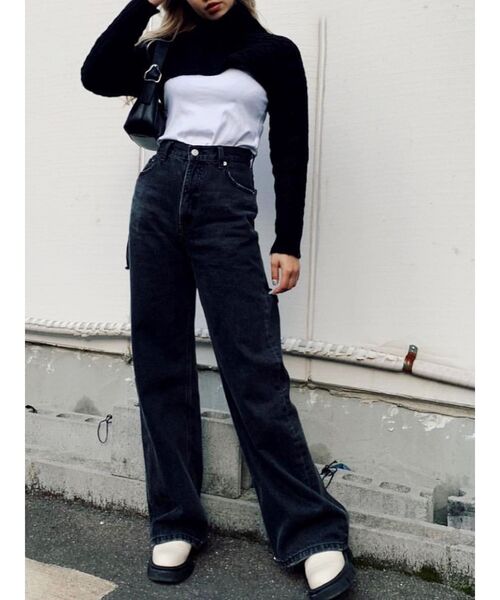 EVRIS（エヴリス）の「BACKスラッシュワイドデニムパンツ（デニムパンツ・レディース・ブラック・MEDIUM/SMALL）」の11枚目の写真