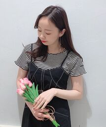 MAJESTIC LEGON | ポイントロゴボーダートップス(Tシャツ/カットソー)