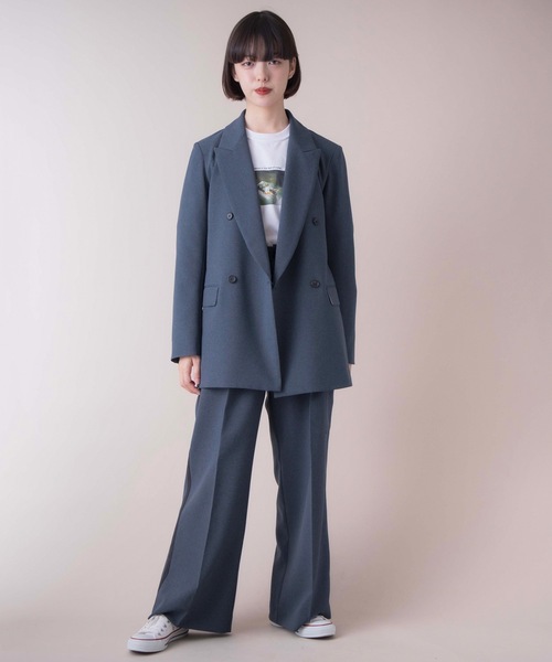 La SRIC（ラスリック）の「La SRIC / SSピークドラペルジャケット 【セットアップ可】（テーラードジャケット・レディース・ベージュ/インディゴブルー・38）」の3枚目の写真