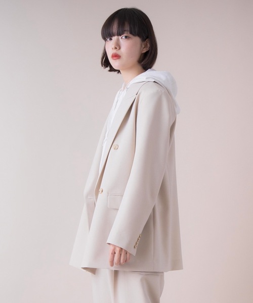 La SRIC（ラスリック）の「La SRIC / SSピークドラペルジャケット 【セットアップ可】（テーラードジャケット・レディース・ベージュ/インディゴブルー・38）」の9枚目の写真