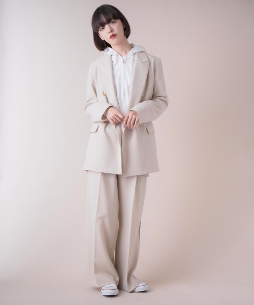 La SRIC（ラスリック）の「La SRIC / SSピークドラペルジャケット 【セットアップ可】（テーラードジャケット・レディース・ベージュ/インディゴブルー・38）」の4枚目の写真