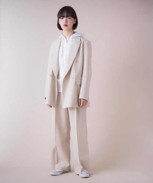 La SRIC（ラスリック）の「La SRIC / SSピークドラペルジャケット 【セットアップ可】（テーラードジャケット・レディース・ベージュ/インディゴブルー・38）」の12枚目の写真