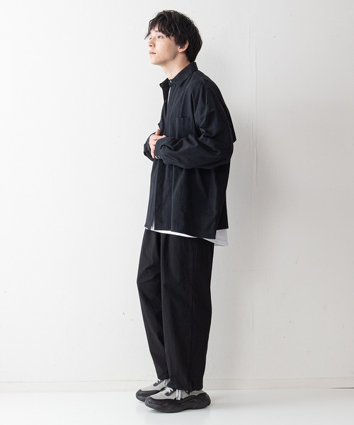 UNIIT(ユニット)の「【UNIIT】ワッシャー加工 ルーズフィット(ビッグシルエット) シャツジャケット 袖ボリューム セットアップ対応可能アイテム(シャツ/ブラウス・メンズ・ライトグレー/カーキ/ブラック/ホワイト・LARGE/MEDIUM)」の15枚目の写真