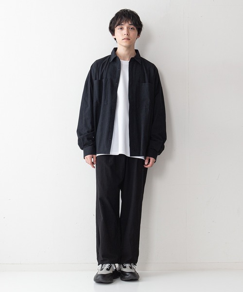 UNIIT(ユニット)の「【UNIIT】ワッシャー加工 ルーズフィット(ビッグシルエット) シャツジャケット 袖ボリューム セットアップ対応可能アイテム(シャツ/ブラウス・メンズ・ライトグレー/カーキ/ブラック/ホワイト・LARGE/MEDIUM)」の16枚目の写真