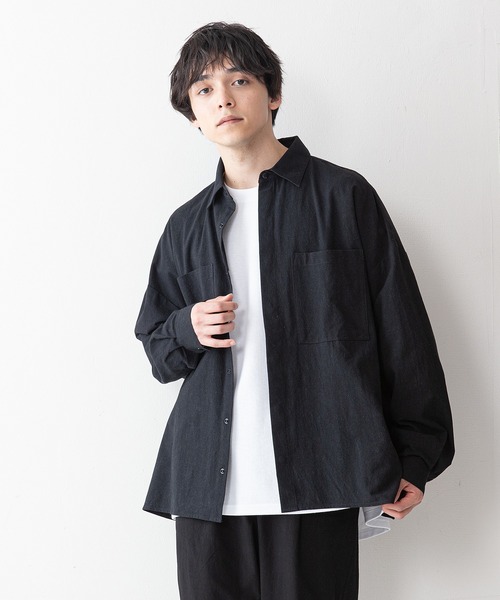UNIIT(ユニット)の「【UNIIT】ワッシャー加工 ルーズフィット(ビッグシルエット) シャツジャケット 袖ボリューム セットアップ対応可能アイテム(シャツ/ブラウス・メンズ・ライトグレー/カーキ/ブラック/ホワイト・LARGE/MEDIUM)」の18枚目の写真