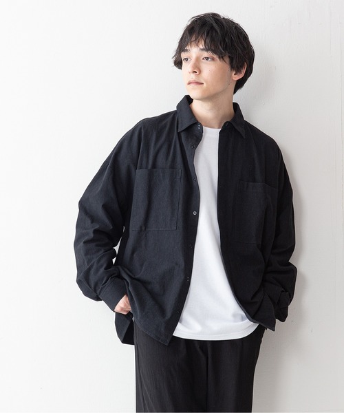 UNIIT(ユニット)の「【UNIIT】ワッシャー加工 ルーズフィット(ビッグシルエット) シャツジャケット 袖ボリューム セットアップ対応可能アイテム(シャツ/ブラウス・メンズ・ライトグレー/カーキ/ブラック/ホワイト・LARGE/MEDIUM)」の20枚目の写真