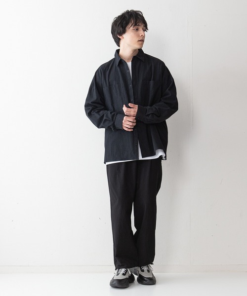 UNIIT(ユニット)の「【UNIIT】ワッシャー加工 ルーズフィット(ビッグシルエット) シャツジャケット 袖ボリューム セットアップ対応可能アイテム(シャツ/ブラウス・メンズ・ライトグレー/カーキ/ブラック/ホワイト・LARGE/MEDIUM)」の13枚目の写真