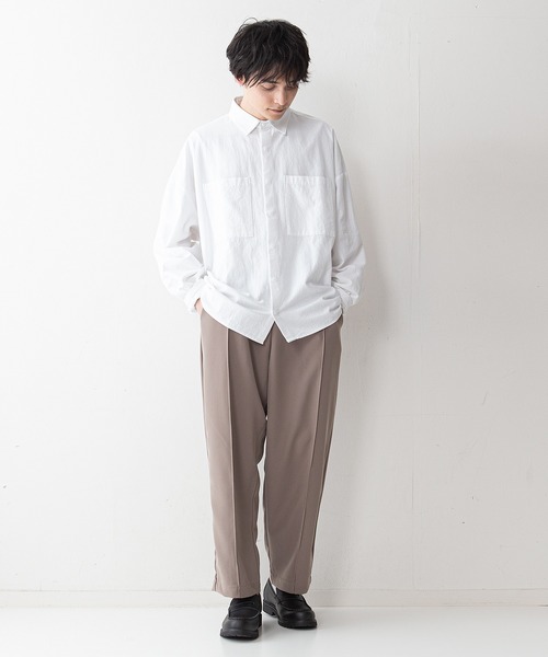 UNIIT(ユニット)の「【UNIIT】ワッシャー加工 ルーズフィット(ビッグシルエット) シャツジャケット 袖ボリューム セットアップ対応可能アイテム(シャツ/ブラウス・メンズ・ライトグレー/カーキ/ブラック/ホワイト・LARGE/MEDIUM)」の8枚目の写真