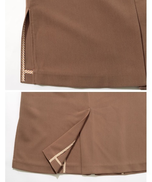 Re:EDIT（リエディ）の「[低身長サイズ有]ストレッチツイルノースリーブジャケット（ノーカラージャケット・レディース・オレンジ/モカ/ブラック/ライトベージュ・MEDIUM/LARGE/SHORT）」の14枚目の写真