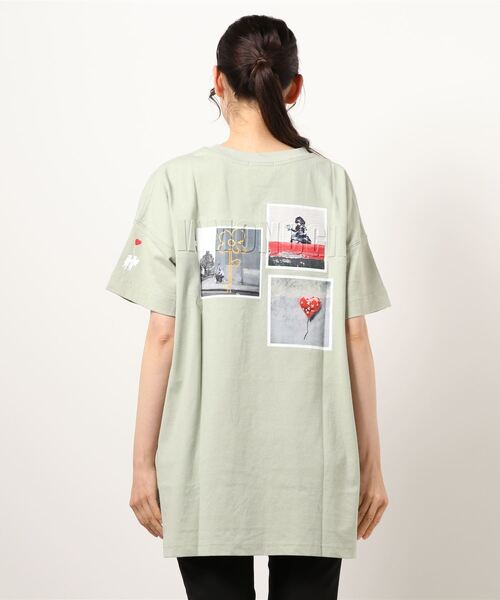 Right-on(ライトオン)の「【BRANDALISED】エンボスプリントTシャツ バンクシー(Tシャツ/カットソー・レディース・イエロー/ブラック/ブラウン/ベージュ/グリーン/オフホワイト・L/M)」の7枚目の写真