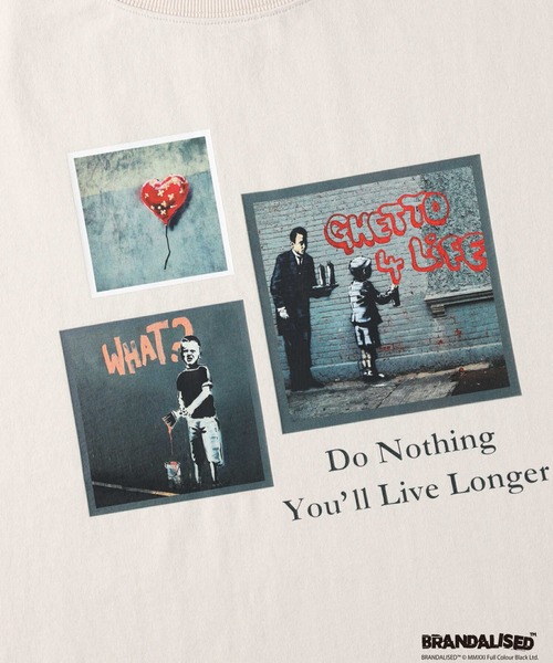 Right-on(ライトオン)の「【BRANDALISED】エンボスプリントTシャツ バンクシー(Tシャツ/カットソー・レディース・イエロー/ブラック/ブラウン/ベージュ/グリーン/オフホワイト・L/M)」の16枚目の写真