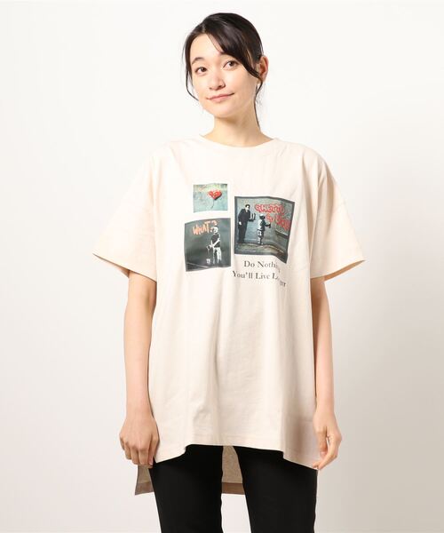 Right-on(ライトオン)の「【BRANDALISED】エンボスプリントTシャツ バンクシー(Tシャツ/カットソー・レディース・イエロー/ブラック/ブラウン/ベージュ/グリーン/オフホワイト・L/M)」の14枚目の写真