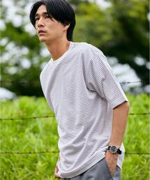 green label relaxing | CM クリアピケ ボーダー クルーネック 半袖 Tシャツ カットソー(Tシャツ/カットソー)